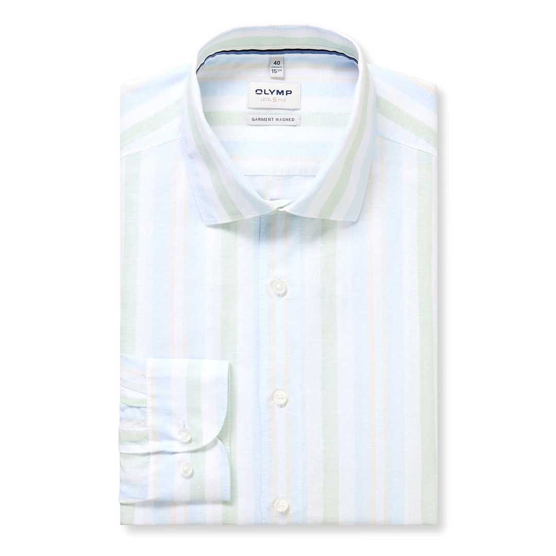 Мужская сорочка из хлопка и льна Olymp Level Five garment washed  | Фото 1