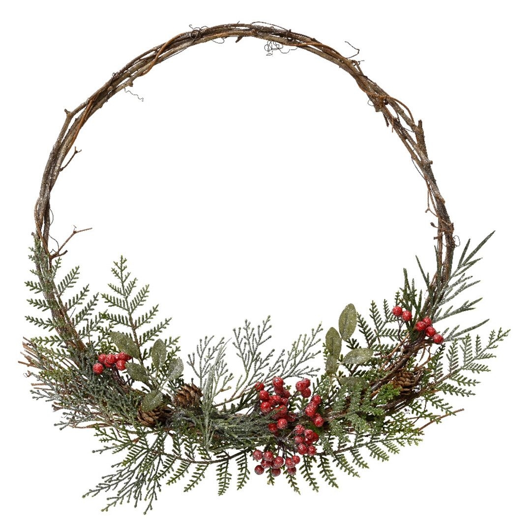 Венок еловый с ягодами, Kaemingk, 45 см | Фото 1