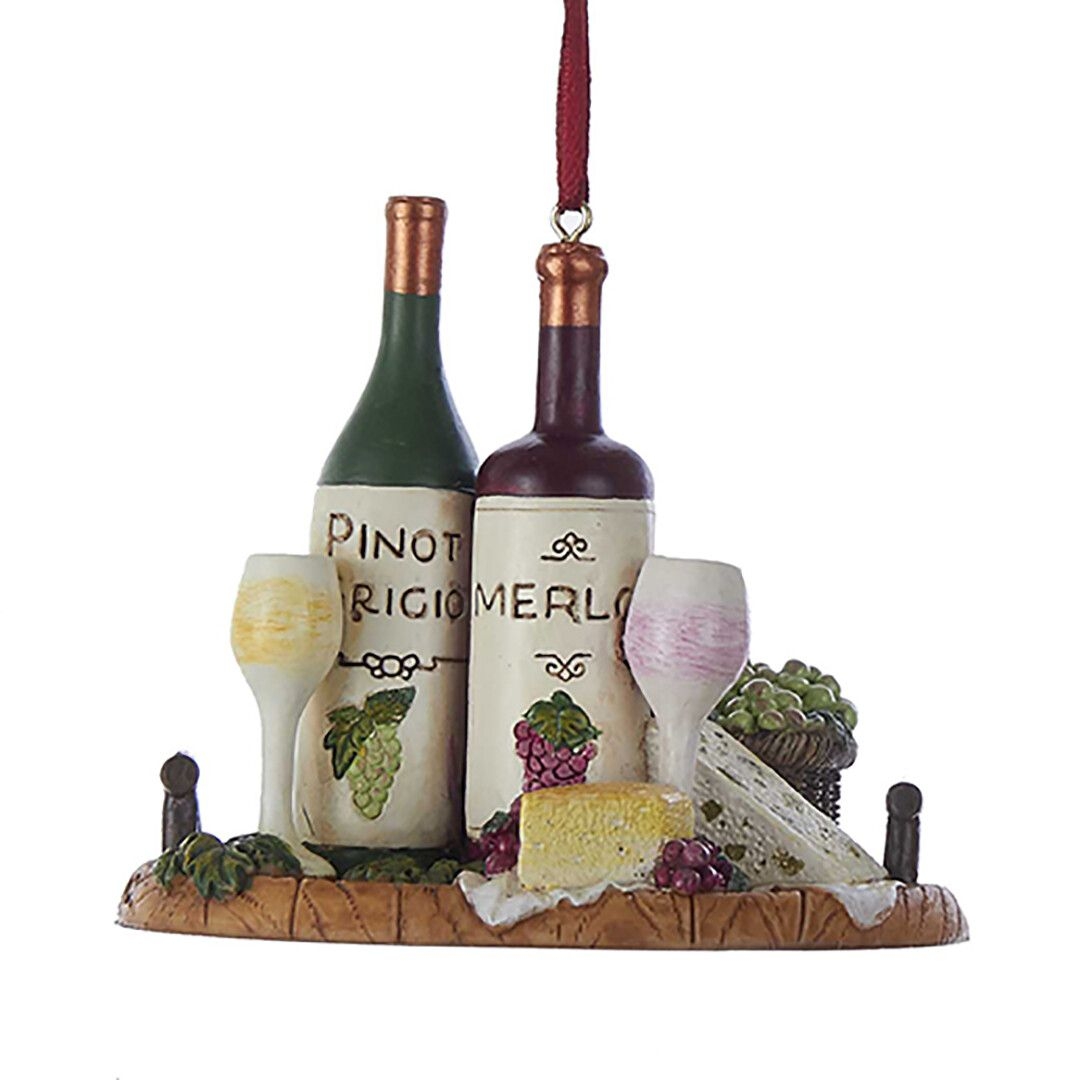 Ёлочная игрушка Вино и сыр, Kurt S. Adler, 7,5 см | Фото 1