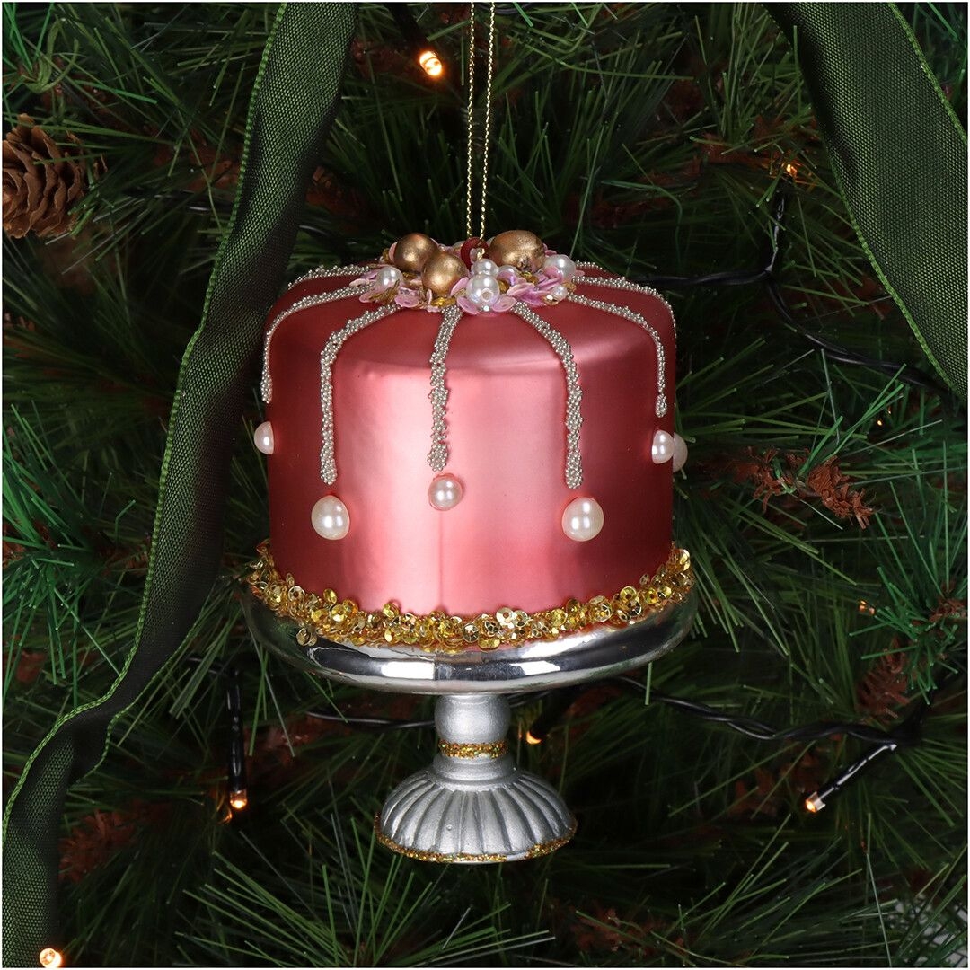Ёлочная игрушка Торт на подставке, Kersten, 11,4 см | Фото 2