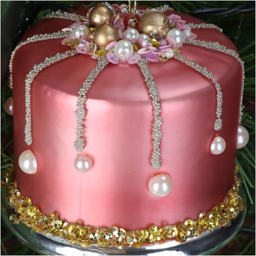 Ёлочная игрушка Торт на подставке, Kersten, 11,4 см | Фото 3