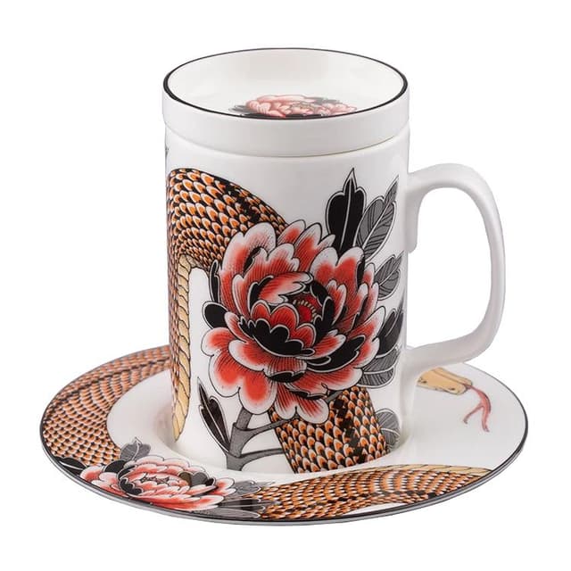 Бокал с блюдцем и крышкой ИФЗ Tattoo Serpenta