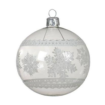 Шар Белая снежинка Kaemingk 8  см 