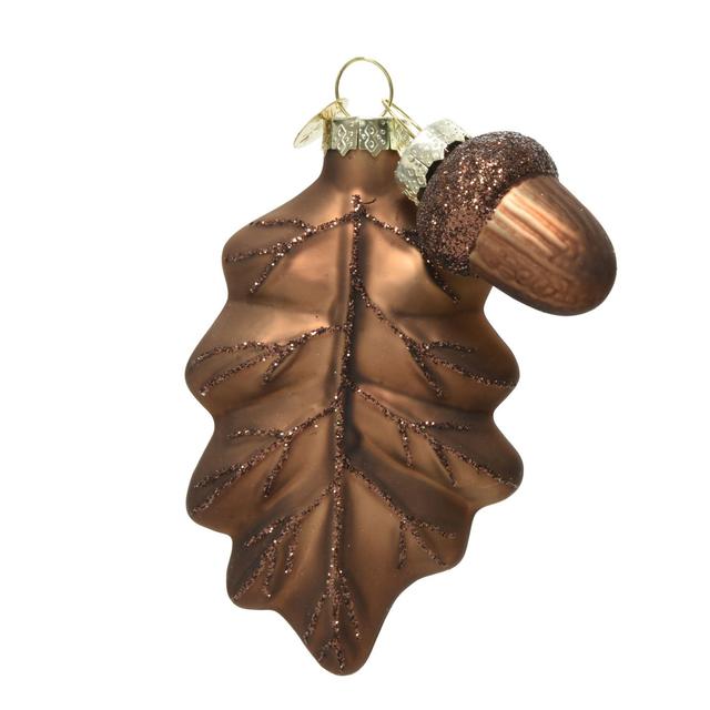 Ёлочная игрушка Дубовый лист с жёлудем Kaemingk