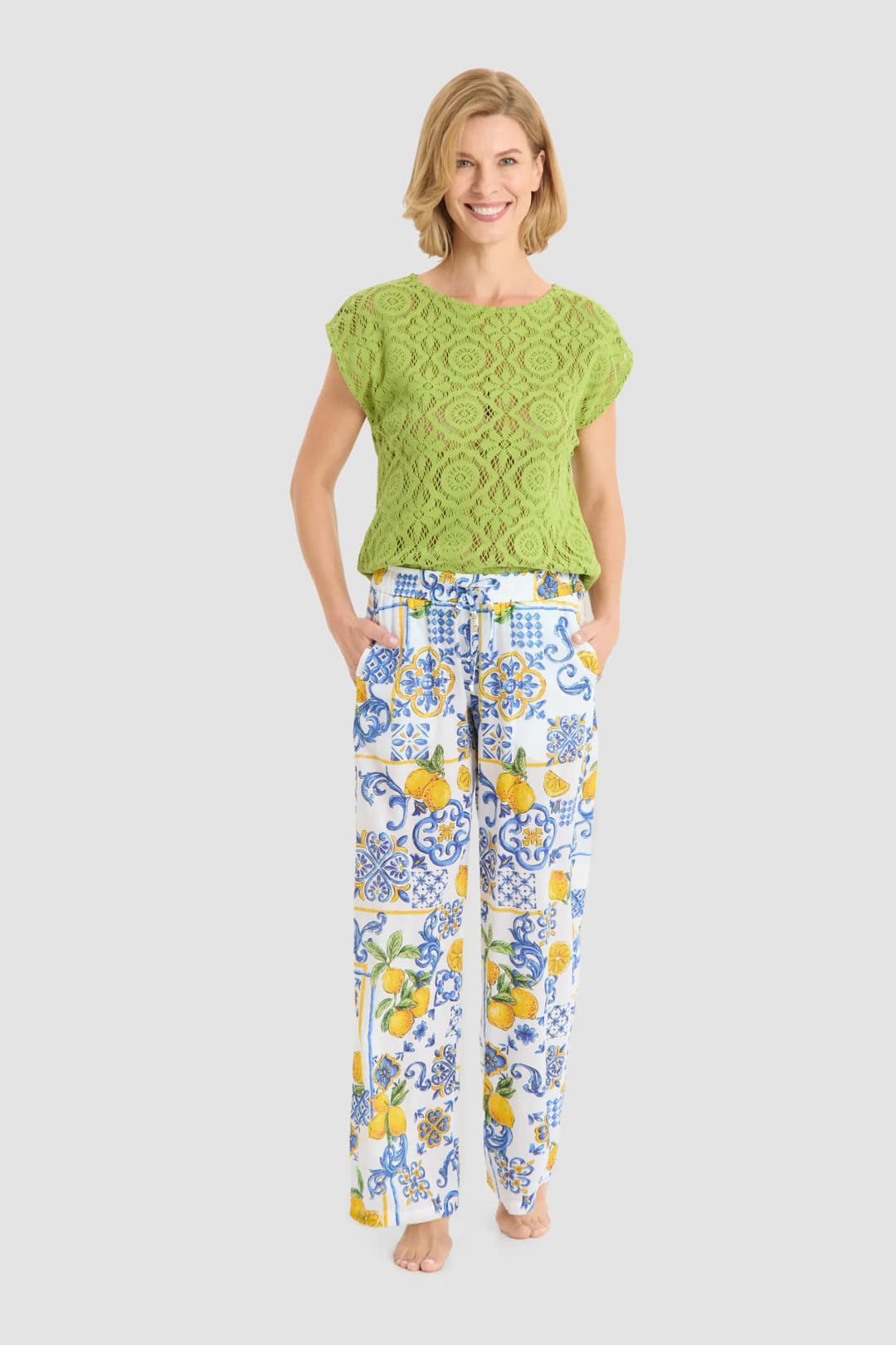 Женские пляжные брюки с принтом майолика Rosch | Фото 4