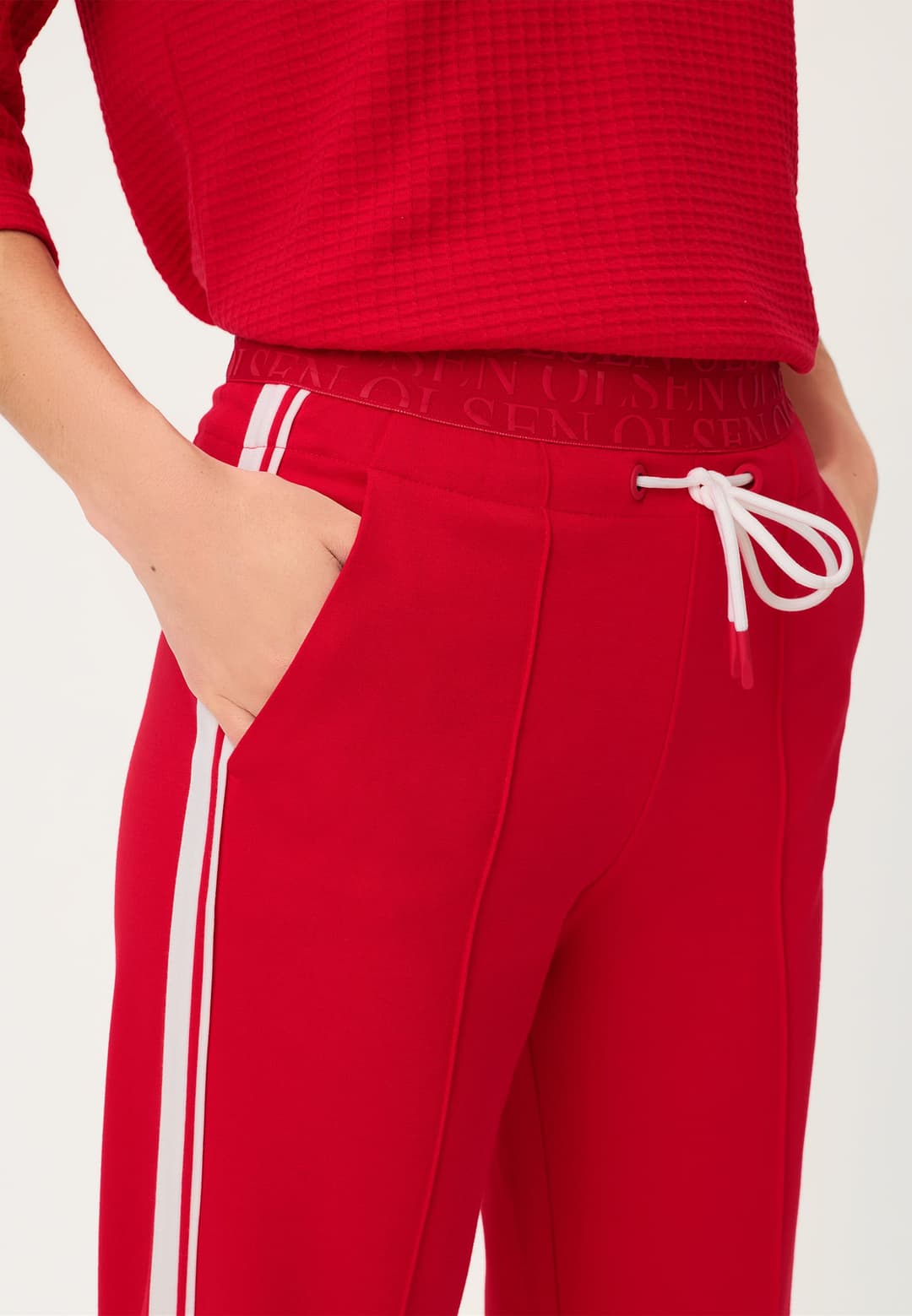 Женские трикотажные брюки с лампасами Olsen | Фото 6