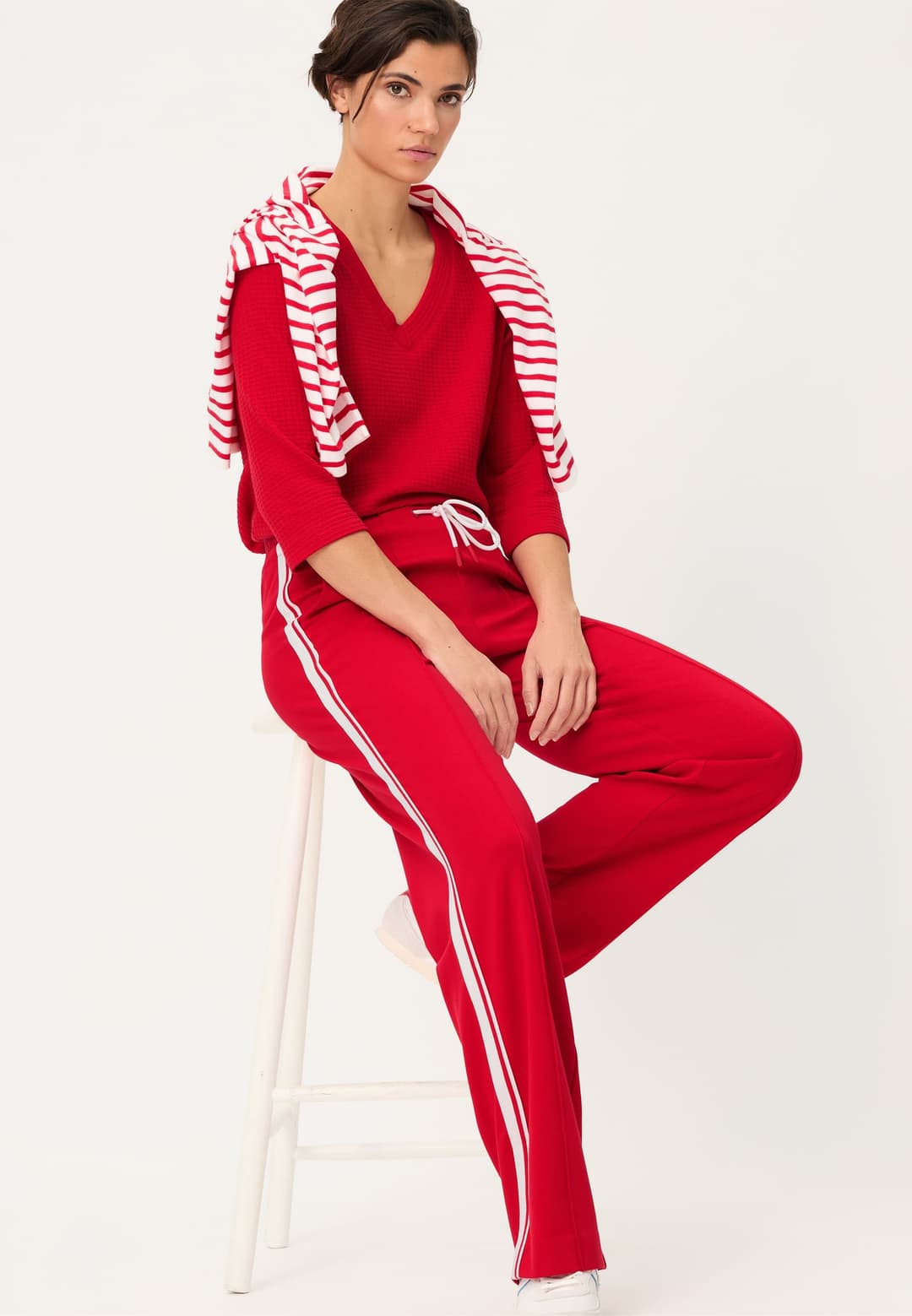 Женские трикотажные брюки с лампасами Olsen | Фото 7