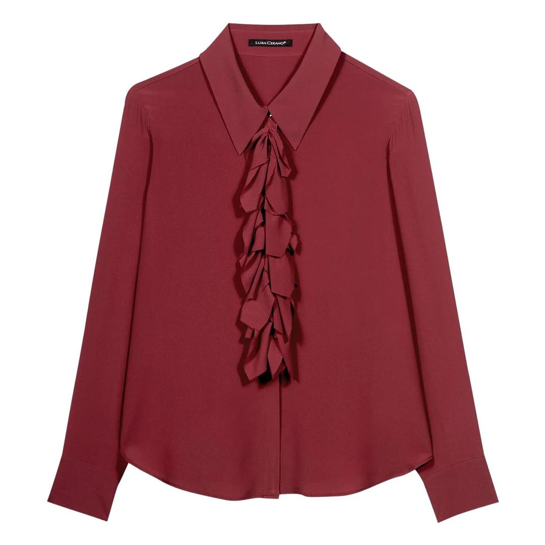 Блузка с рюшами из смесового шелка Luisa Cerano | Фото 1
