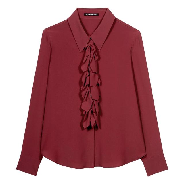 Блузка с рюшами из смесового шелка Luisa Cerano