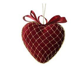 Ёлочная игрушка Сердце с бантом Kaemingk