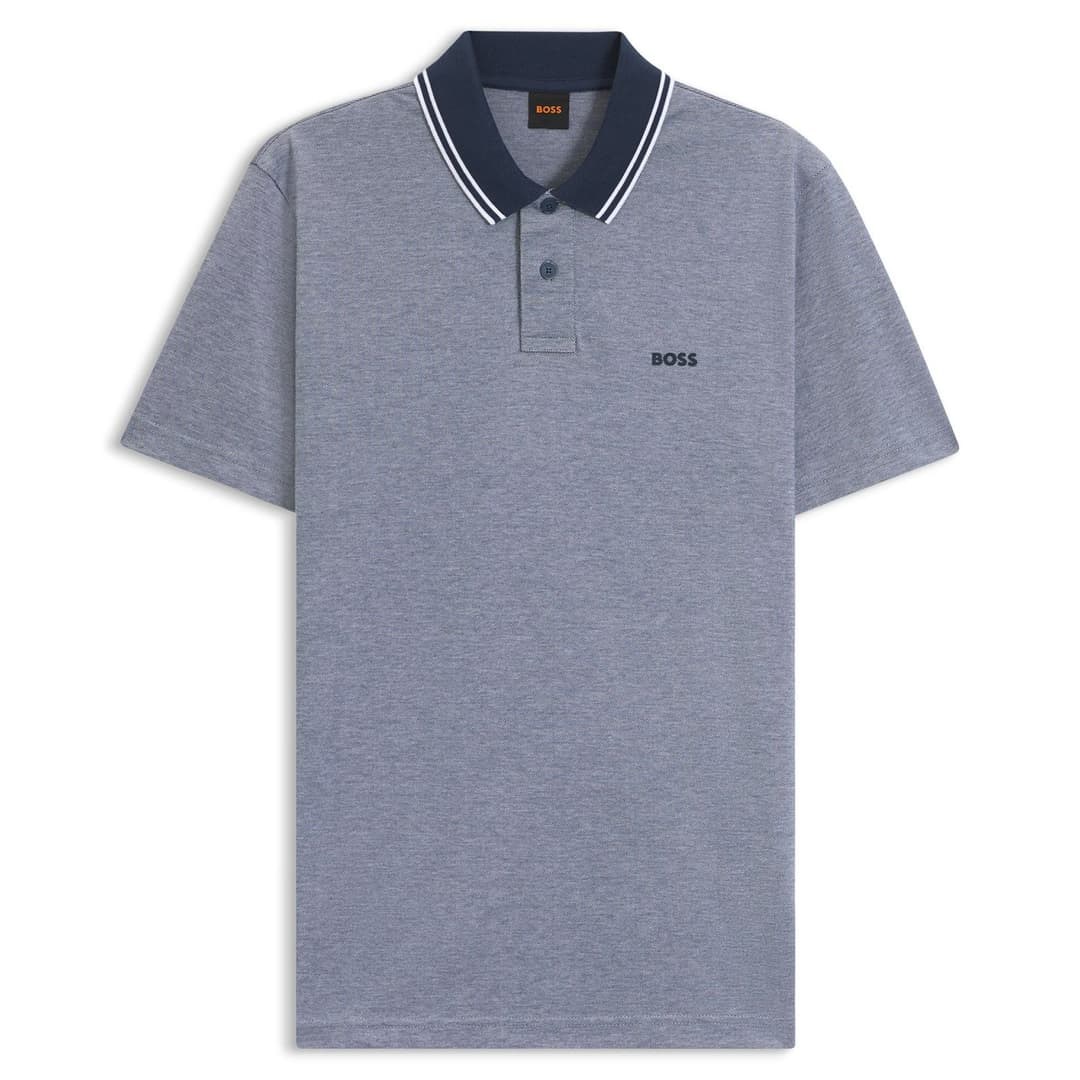 Мужское меланжевое поло из хлопка BOSS Orange | Фото 1