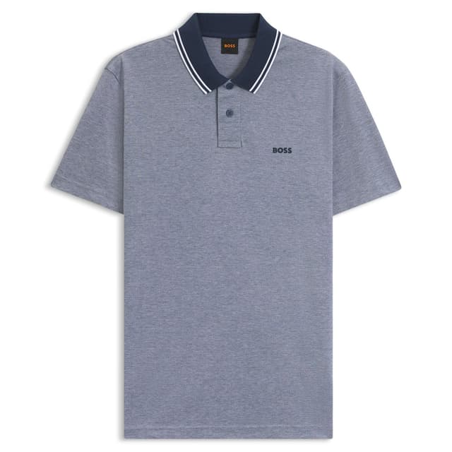 Мужское меланжевое поло из хлопка BOSS Orange