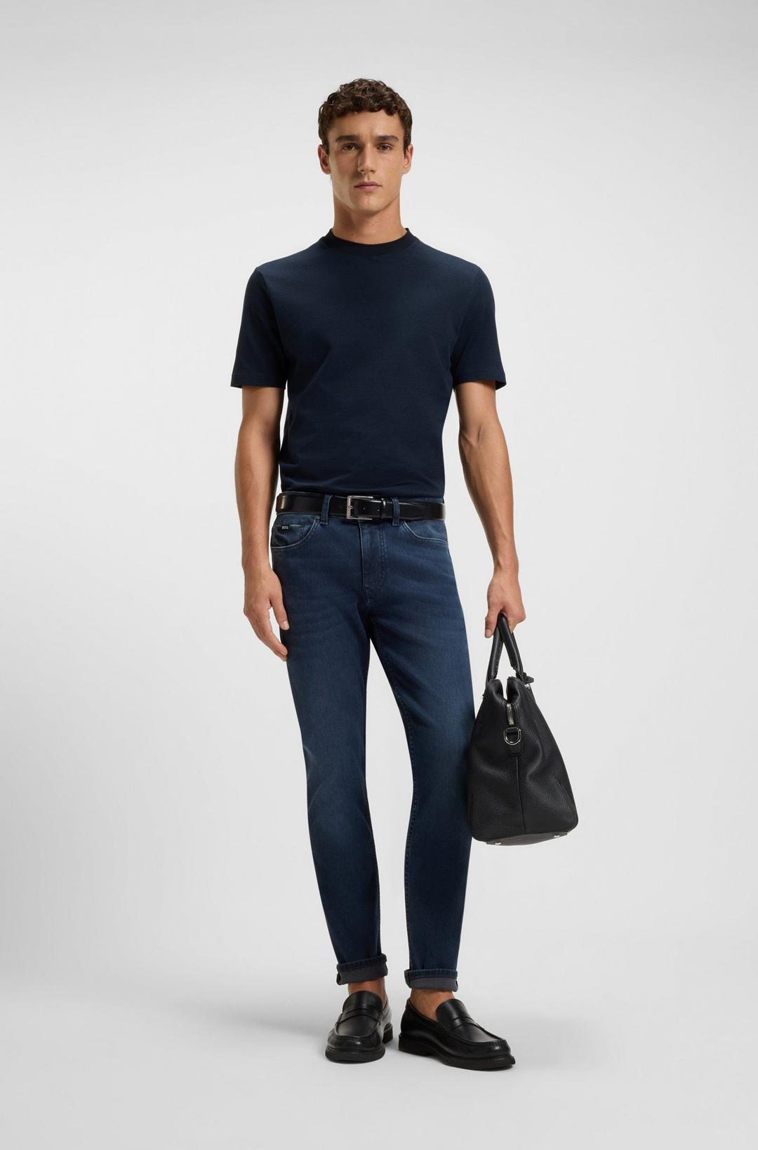 Мужская футболка из структурированного хлопка BOSS Black | Фото 4