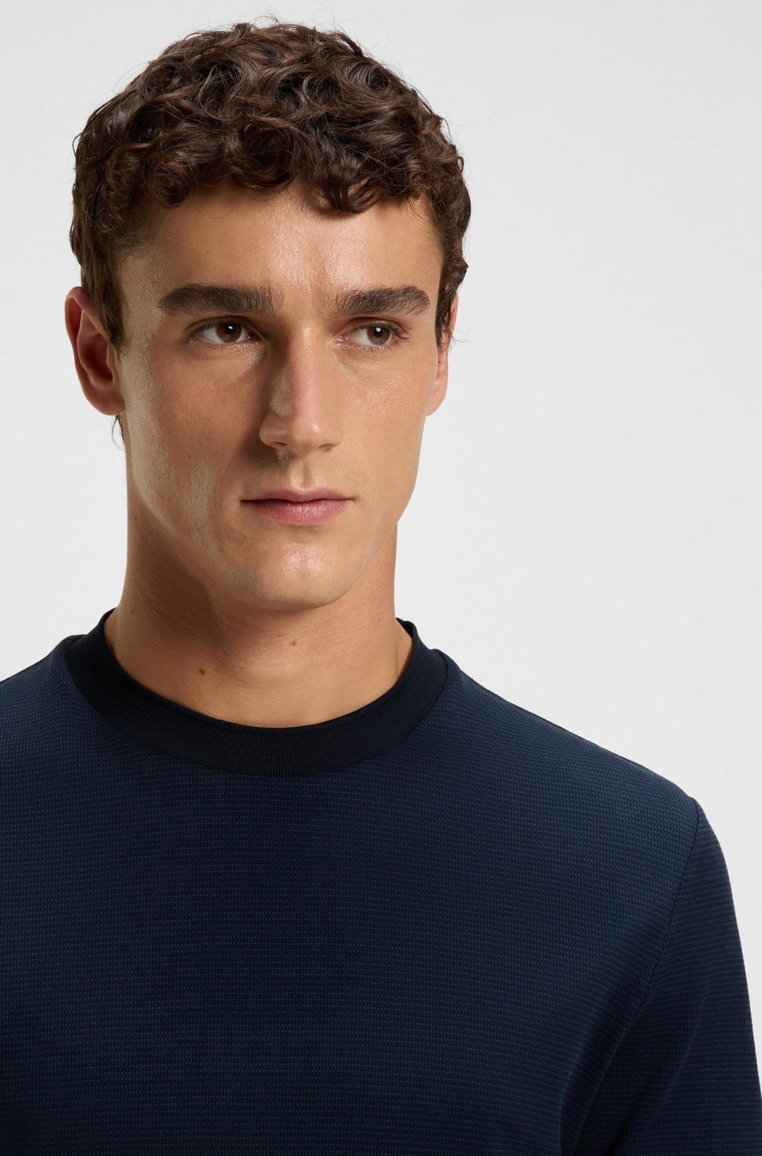 Мужская футболка из структурированного хлопка BOSS Black | Фото 3