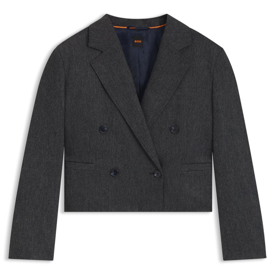 Женский короткий двубортный пиджак BOSS | Фото 1