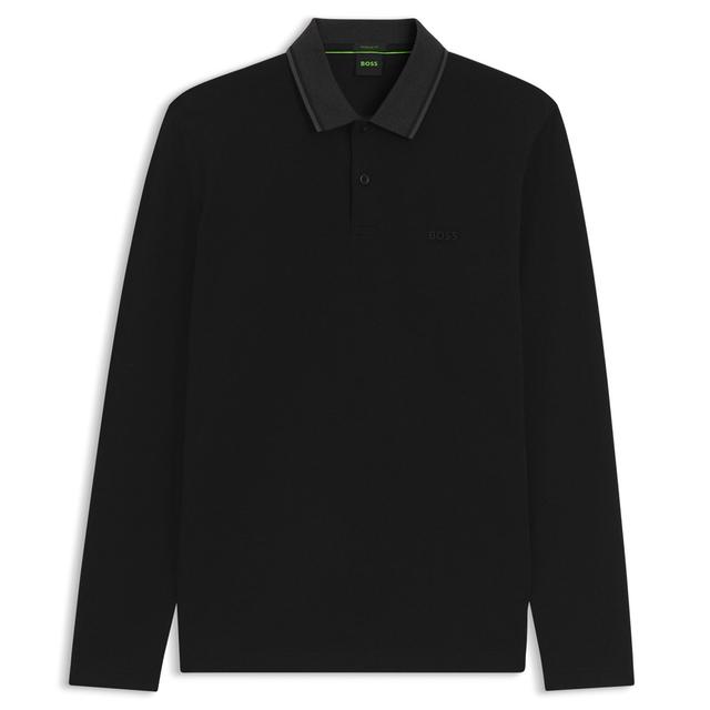 Мужское хлопковое поло с длинными рукавами BOSS Green