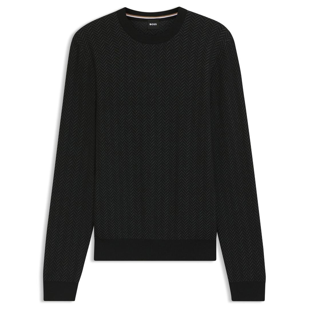 Мужской джемпер из шерсти и хлопка BOSS Black | Фото 1