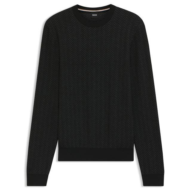 Мужской джемпер из шерсти и хлопка BOSS Black