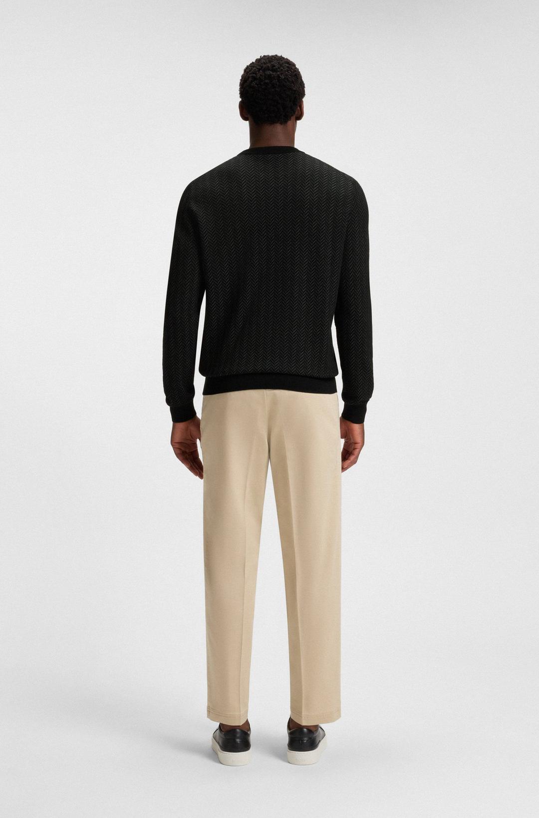 Мужской джемпер из шерсти и хлопка BOSS Black | Фото 5