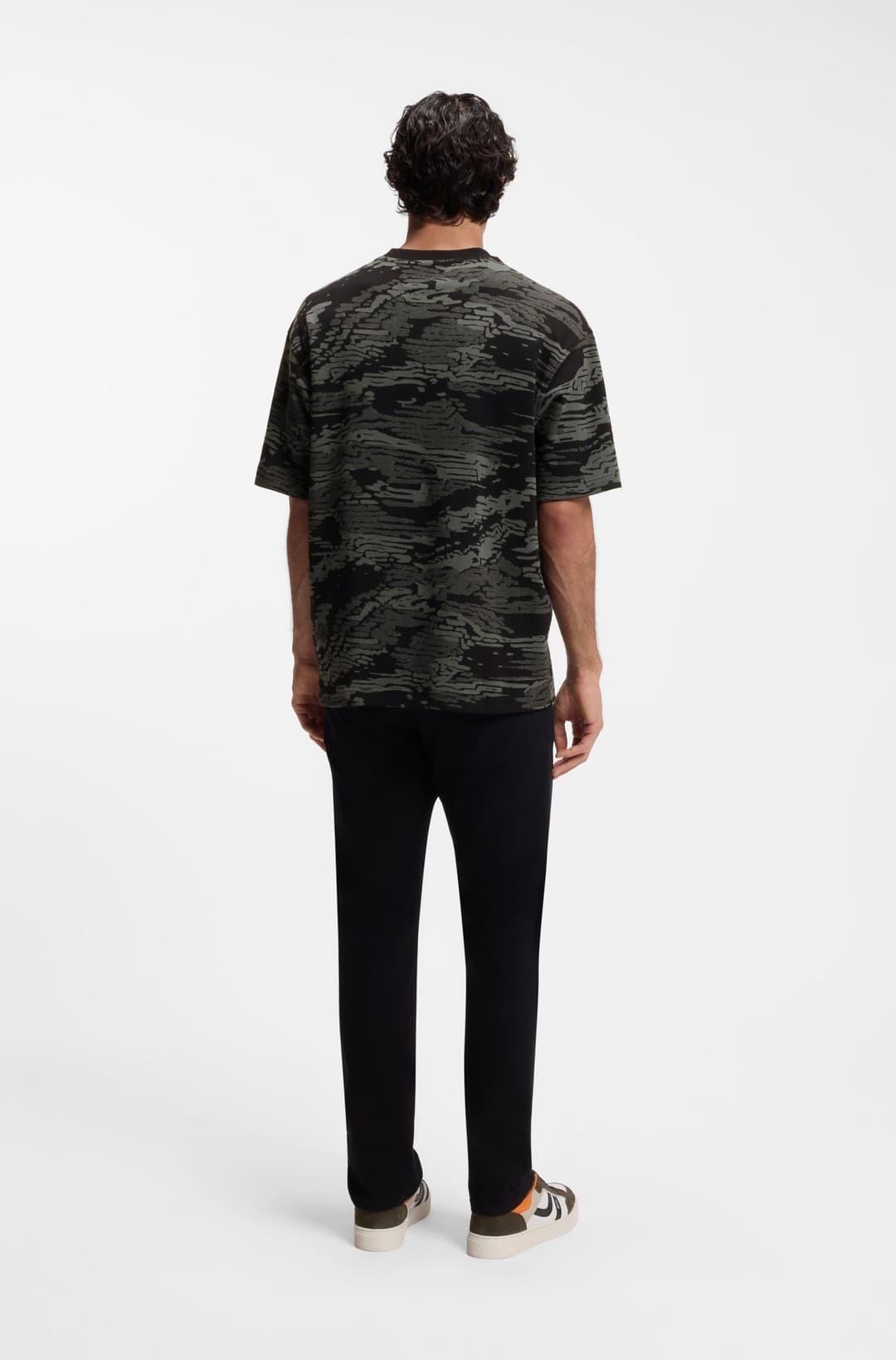 Мужская футболка из хлопка с жаккардовым узором BOSS Orange | Фото 5