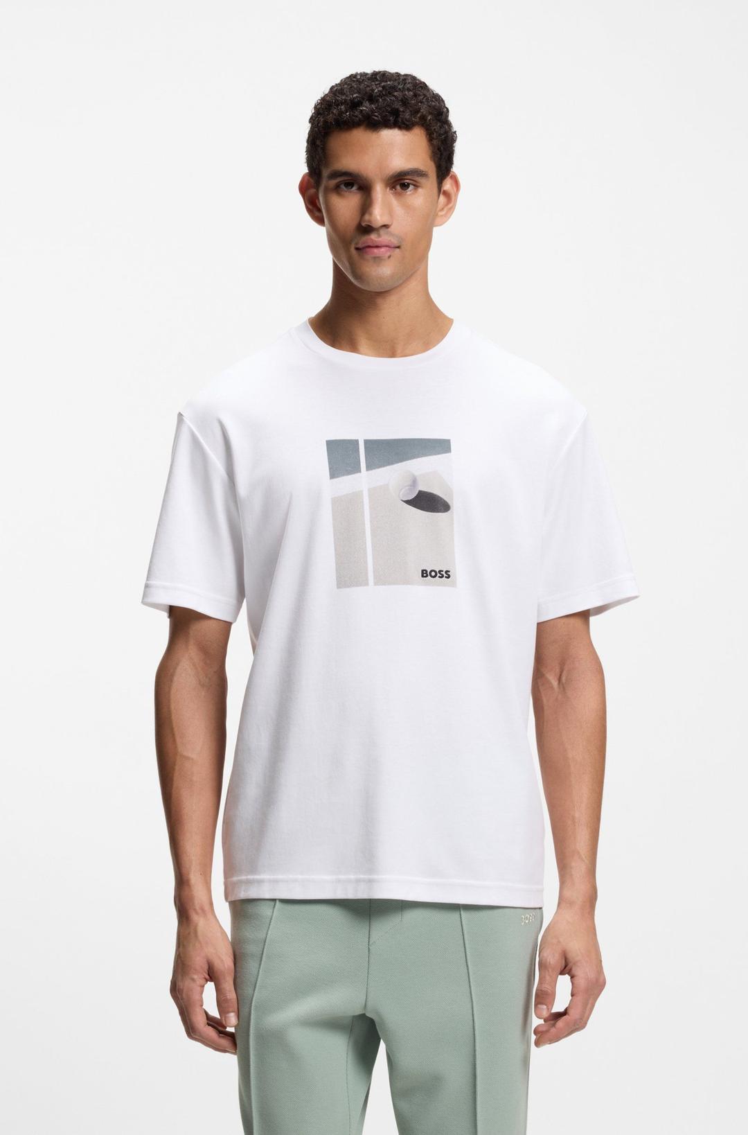 Мужская хлопковая футболка BOSS Green | Фото 2