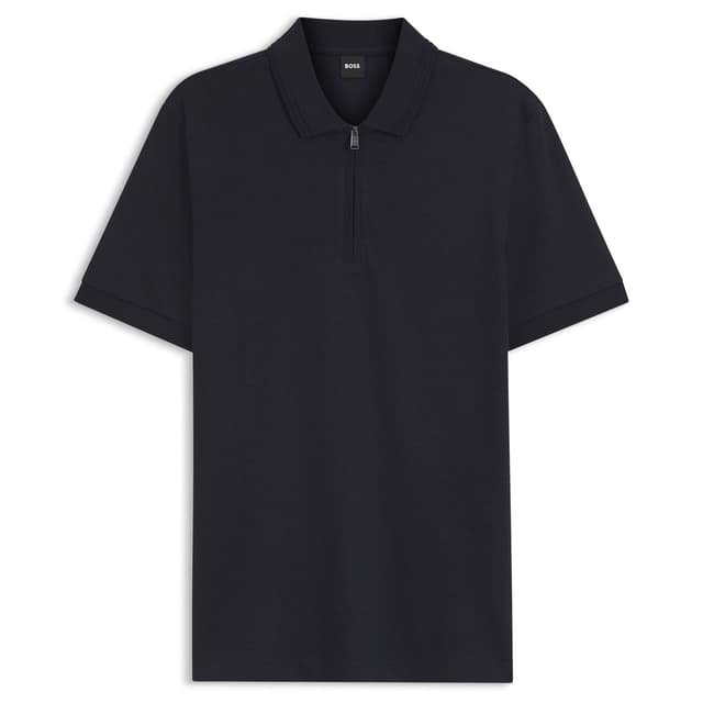 Мужское поло из хлопка и лиоцелла BOSS Black