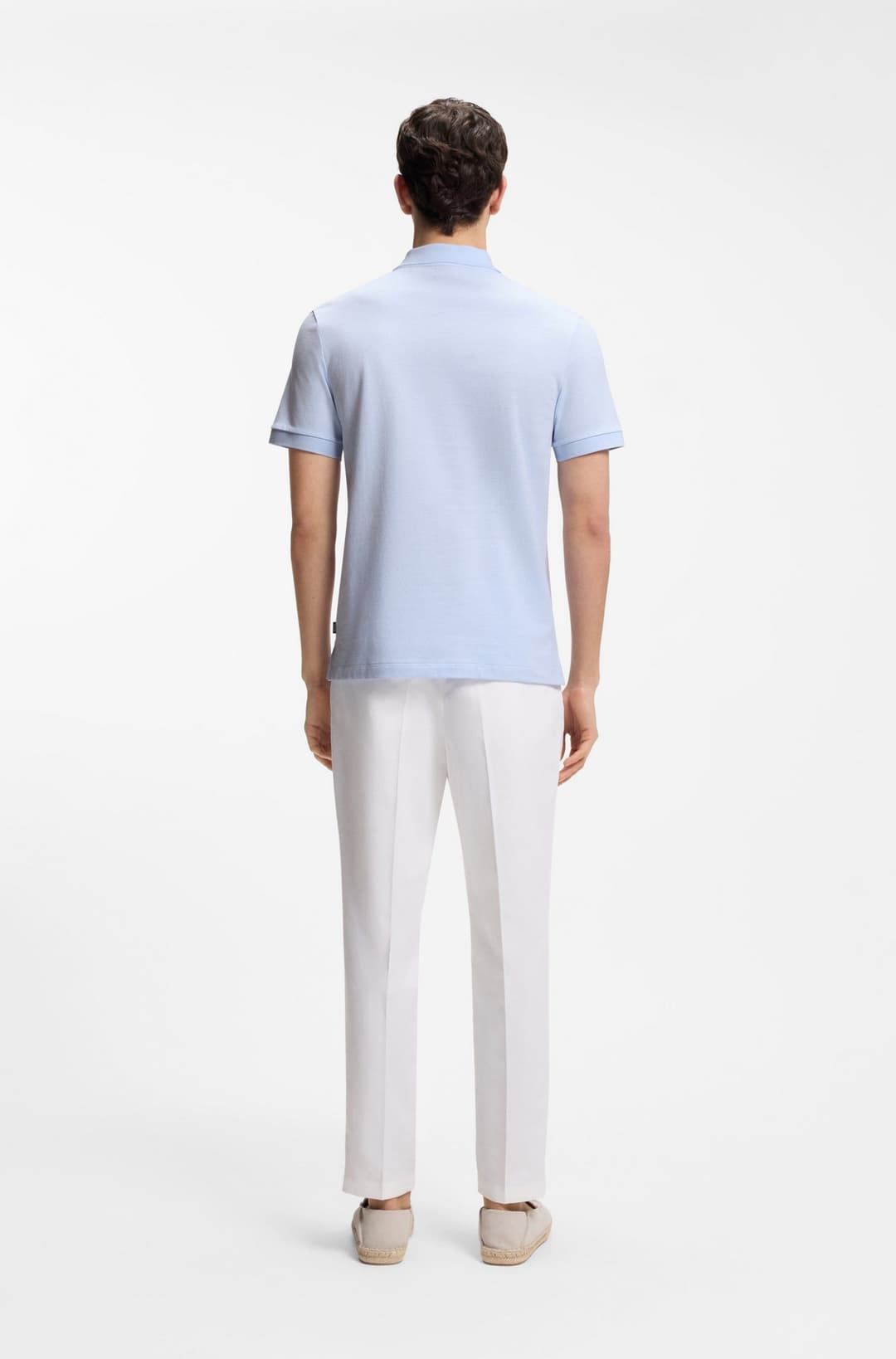 Мужское поло из хлопкового фактурного трикотажа BOSS Black | Фото 5