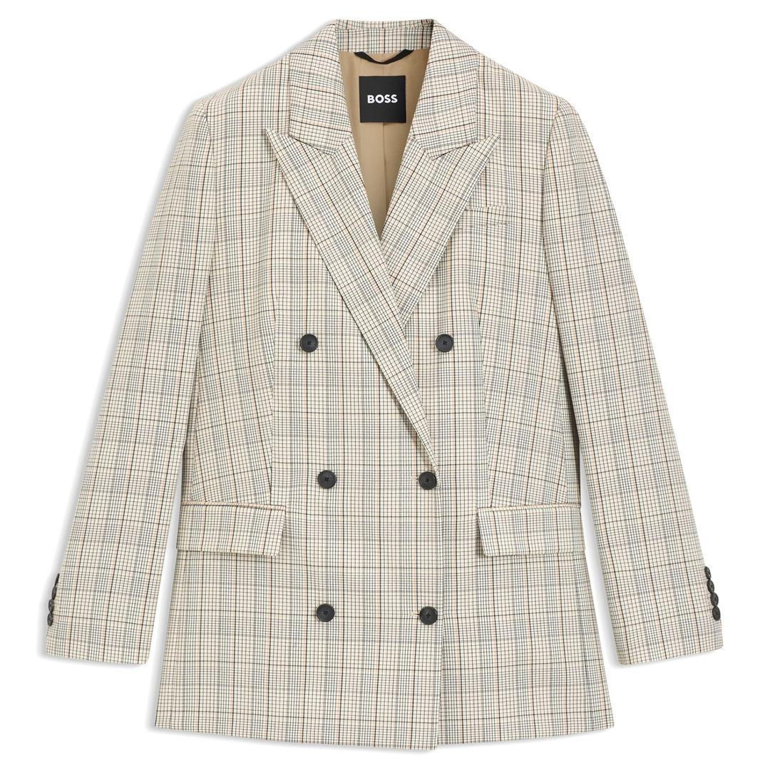 Женский пиджак в клетку BOSS  | Фото 1