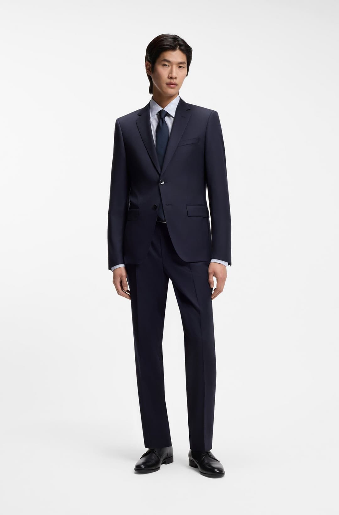 Мужская приталенная сорочка из хлопка и лиоцелла BOSS Black | Фото 5