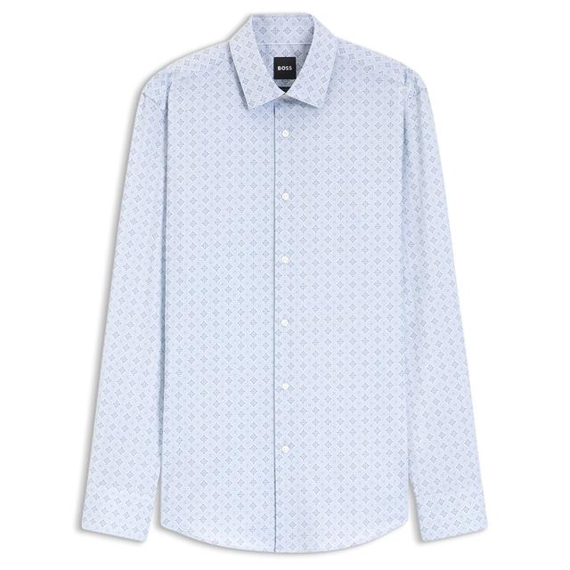 Мужская приталенная сорочка из хлопкового поплина BOSS Black