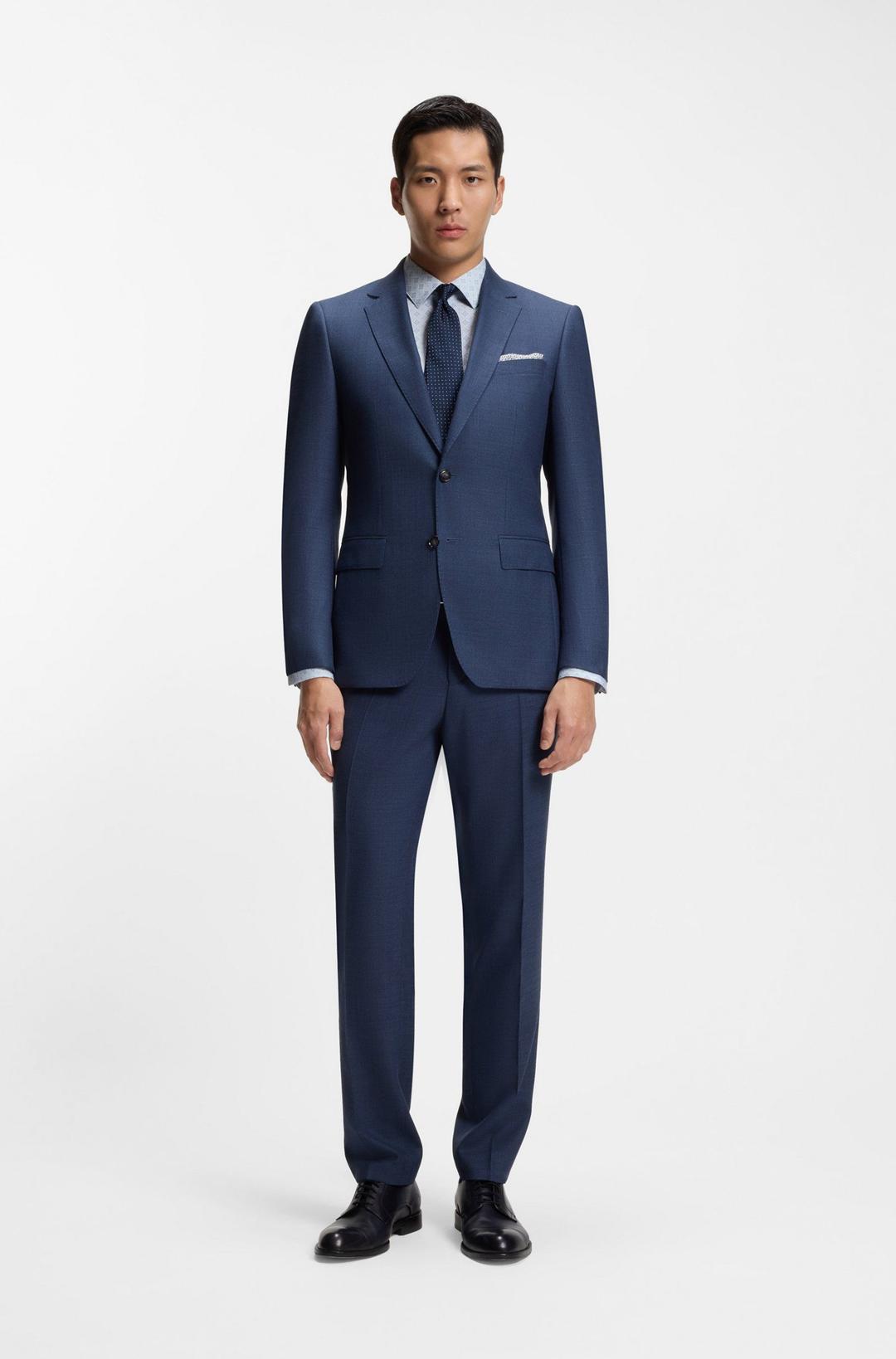 Мужская приталенная сорочка из хлопкового поплина BOSS Black | Фото 5