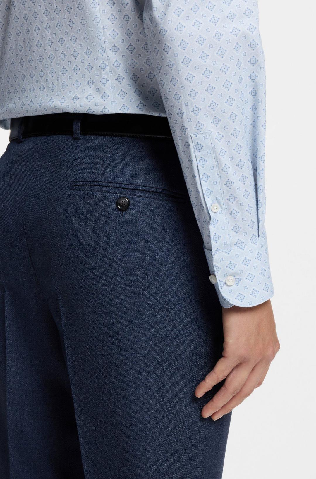 Мужская приталенная сорочка из хлопкового поплина BOSS Black | Фото 4