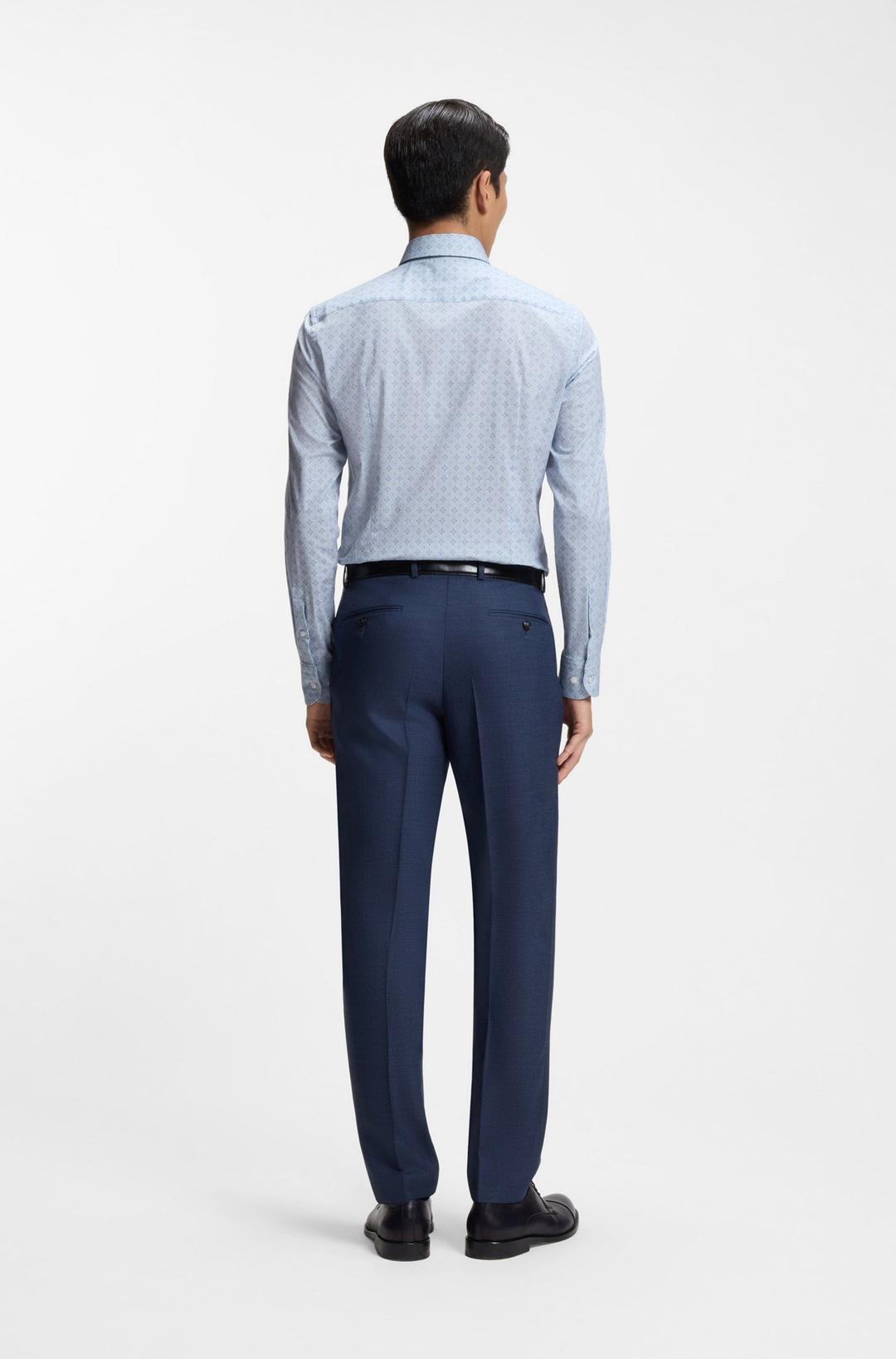 Мужская приталенная сорочка из хлопкового поплина BOSS Black | Фото 6