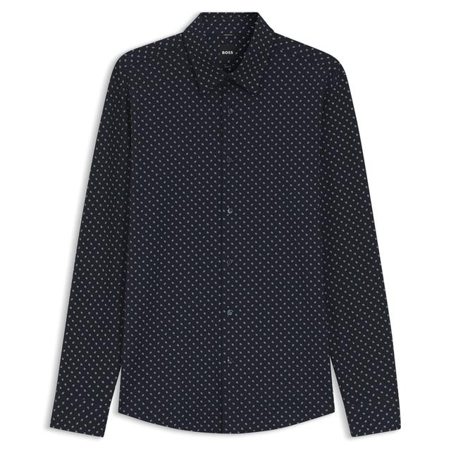 Мужская приталенная сорочка BOSS Black