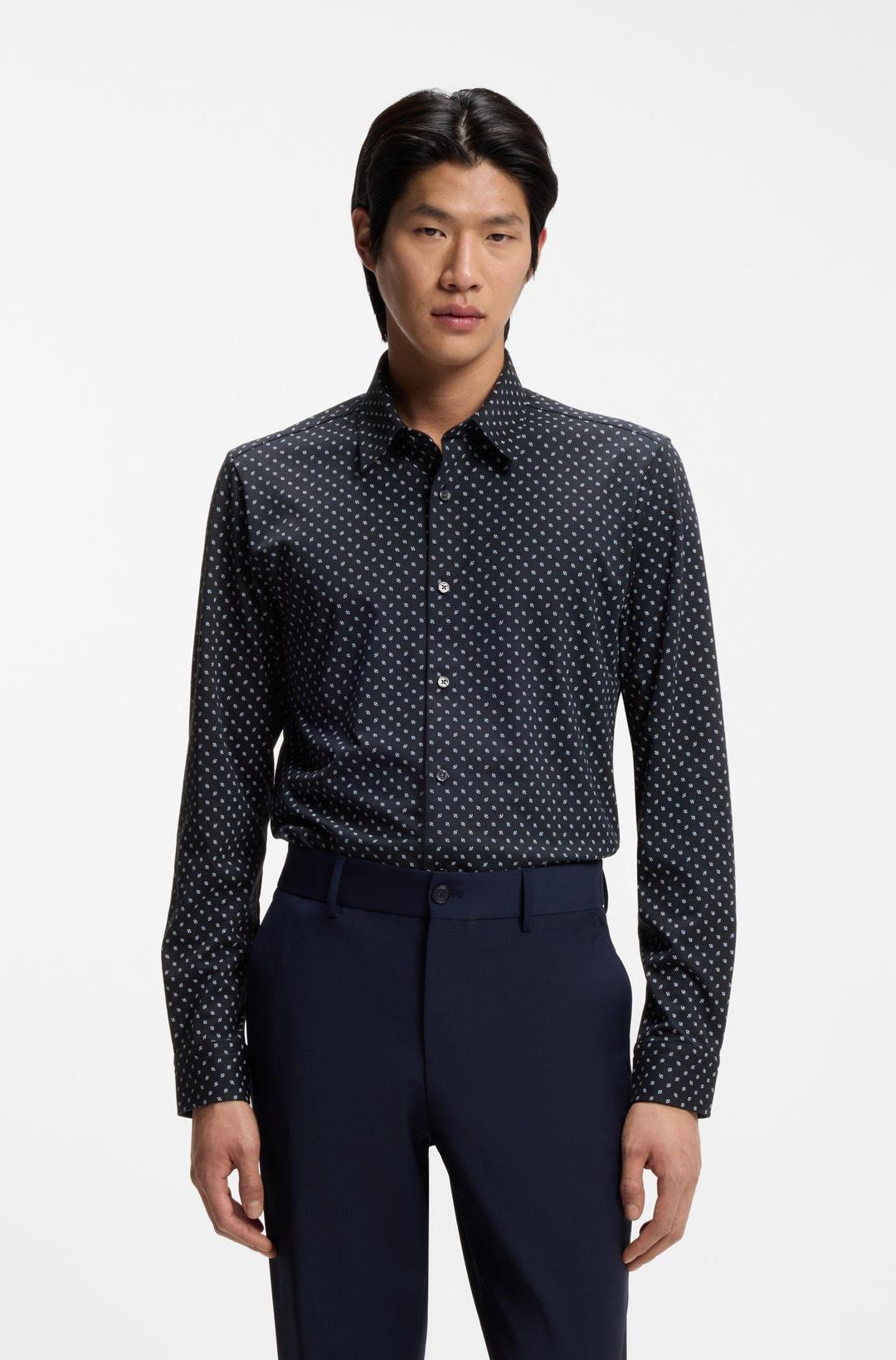 Мужская приталенная сорочка BOSS Black | Фото 2