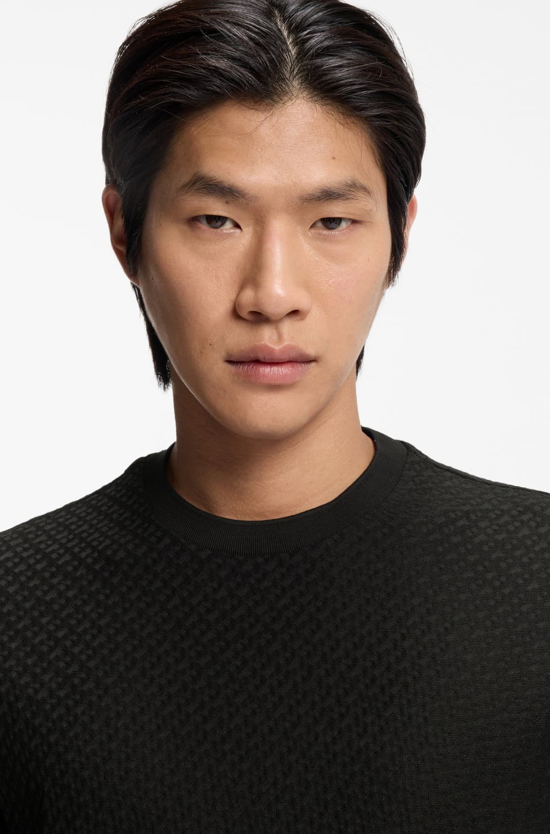 Мужская футболка с жаккардовым монограммным узором BOSS Black  | Фото 3