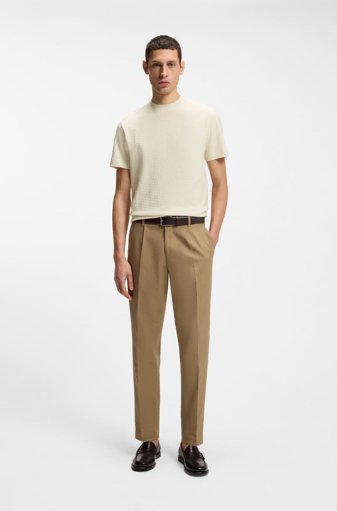 Мужская футболка с жаккардовым монограммным узором BOSS Black  | Фото 4