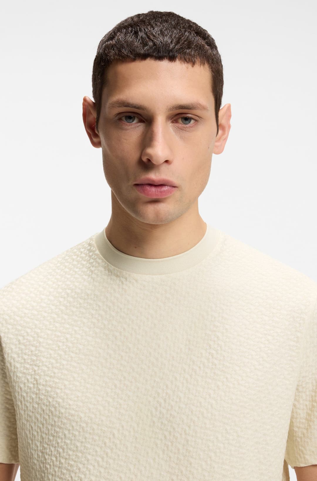 Мужская футболка с жаккардовым монограммным узором BOSS Black  | Фото 3