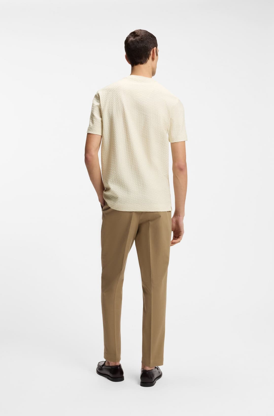 Мужская футболка с жаккардовым монограммным узором BOSS Black  | Фото 5