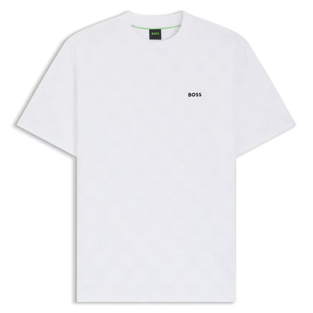 Мужская футболка с жаккардовым узором в теннисном стиле BOSS Green 