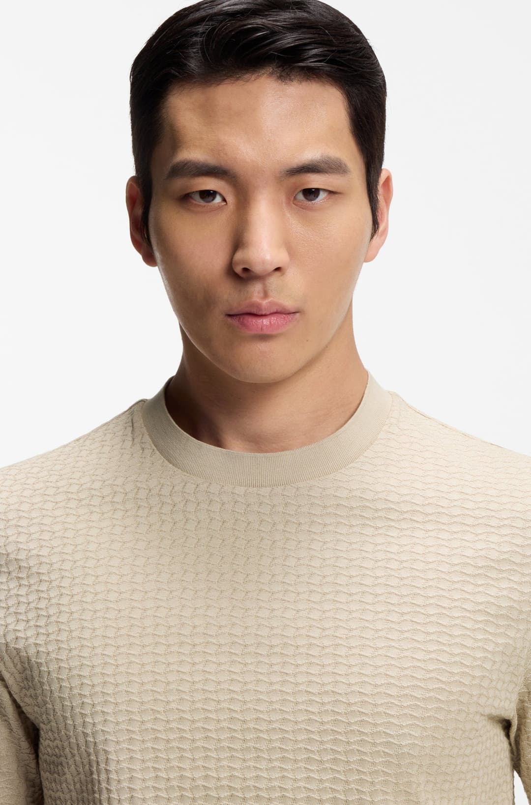 Мужская футболка с жаккардовым узором BOSS Black  | Фото 3