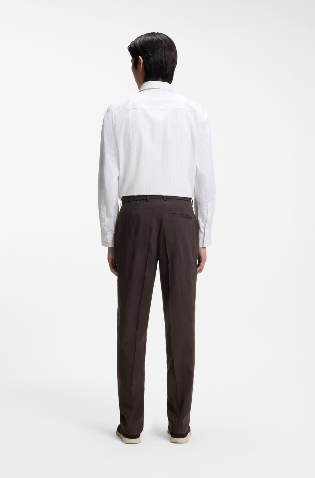 Мужские брюки изо льна и вискозы BOSS Black | Фото 6