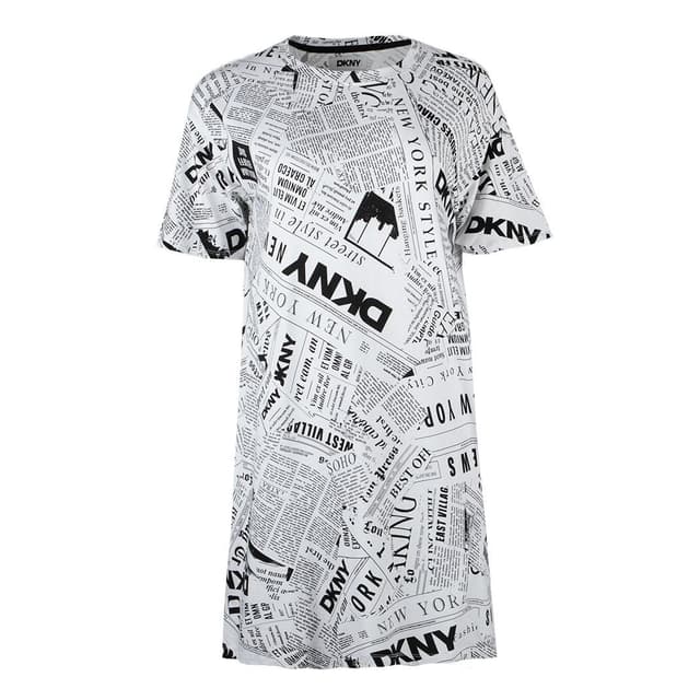 Женское платье с газетным принтом DKNY