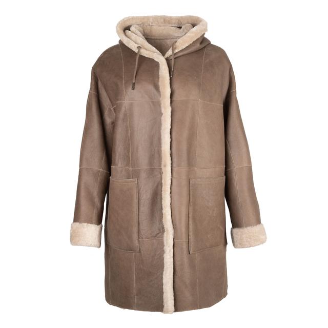 Женская двухстороння бежевая дубленка WERNER CHRIST