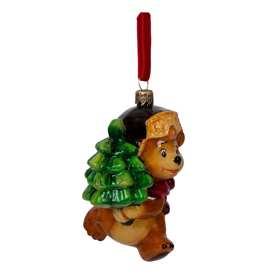 Ёлочная игрушка Мишка с ёлкой Atlas Art | Фото 1