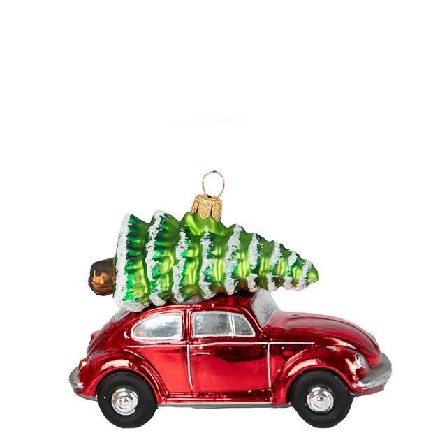 Ёлочная игрушка Машина с ёлкой Hanco