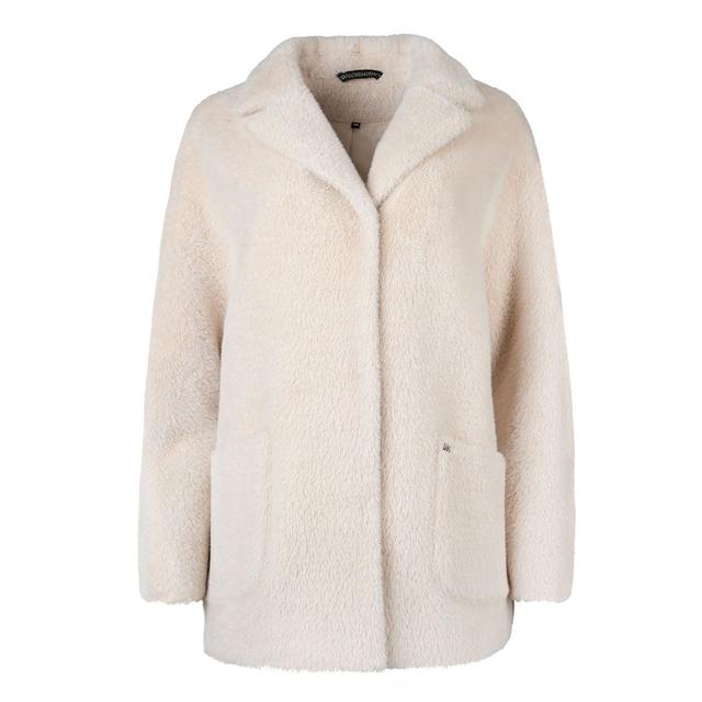 Женское короткое бежевое пальто Dolche Moda