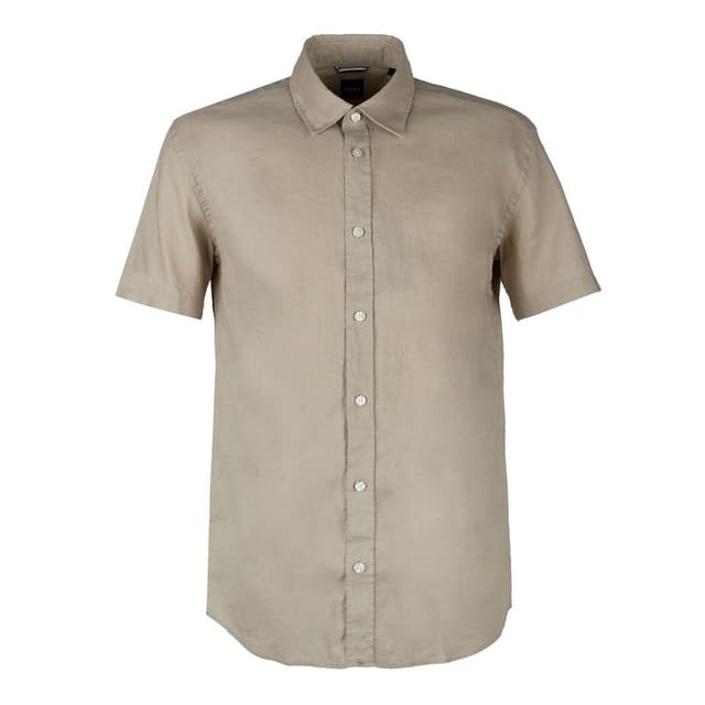 Мужская льняная рубашка BOSS Black 