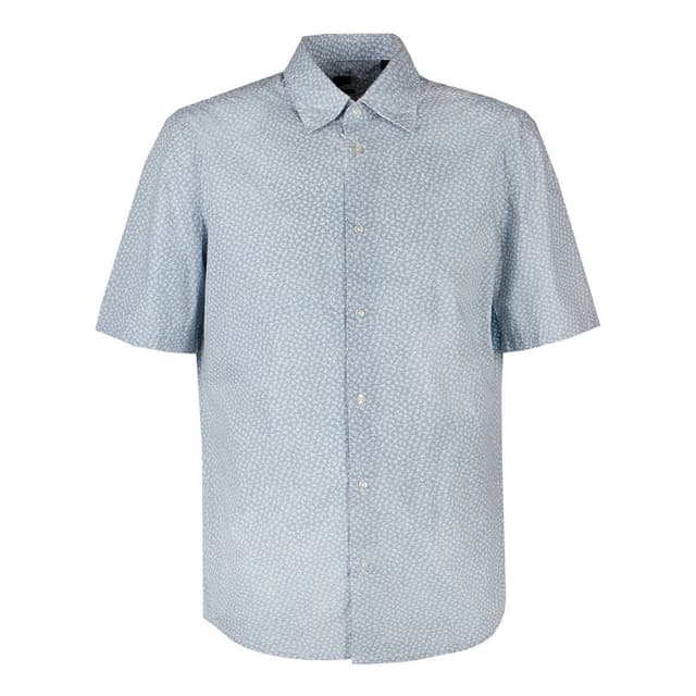 Мужская рубашка с принтом и короткими рукавами BOSS Orange