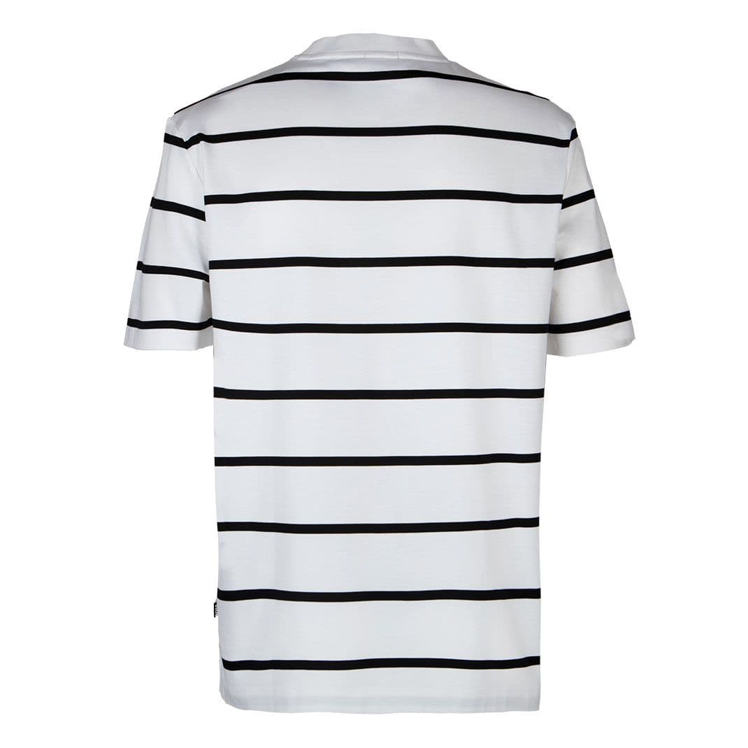 Мужская хлопковая футболка в полоску BOSS Black | Фото 2